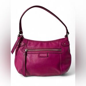 Vintage Y2K Coach Pink Leather Shoulder Bag Silver Hardware Hot Pink Purse